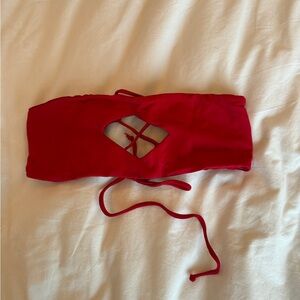 Lumahai Red Cut Out Bikini Top